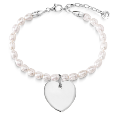 Браслет з перлів з підвіскою Серце на застібці
